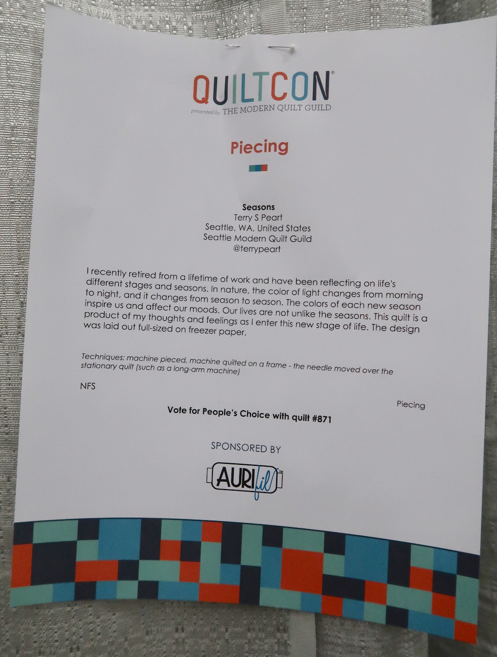 "Seasons" by Terry S. Peart - Sign